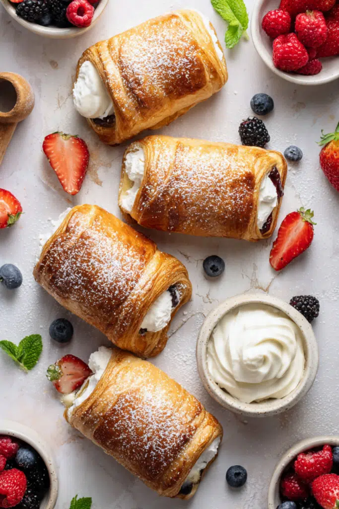 Vegan Pains Au Chocolat With Berries & Chantilly Cream