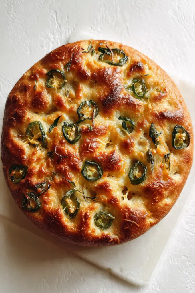 Overnight Jalapeno Cheddar Sourdough Focaccia