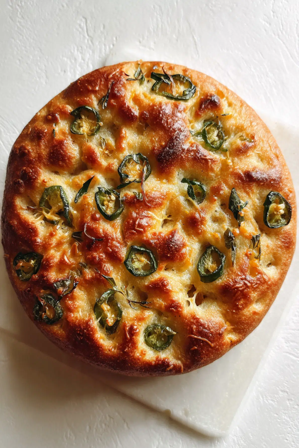 Overnight Jalapeno Cheddar Sourdough Focaccia