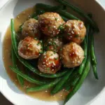 Chicken Meatballs With Sesame Green Beans