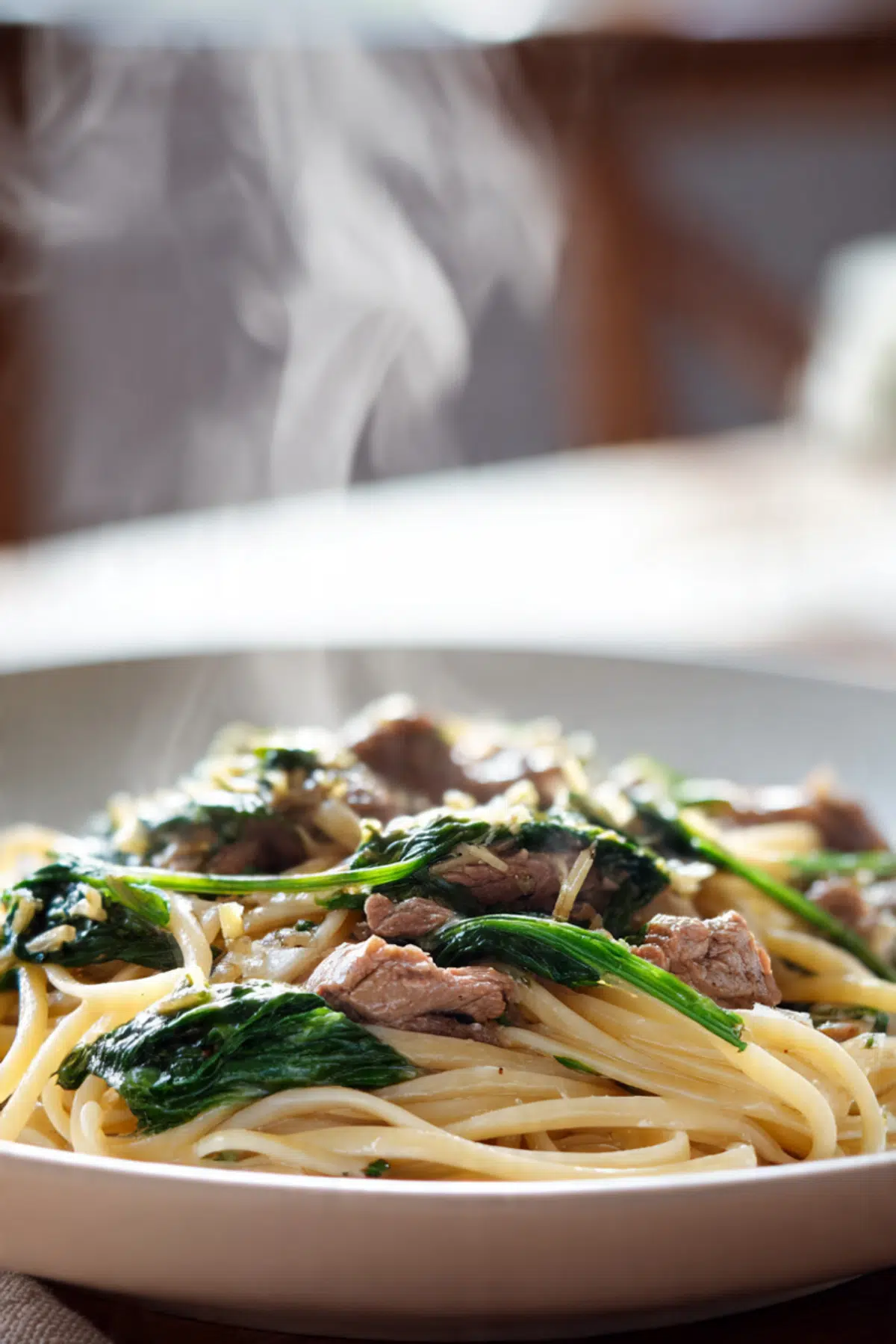 Creamy Garlic Beef & Mushroom Linguine