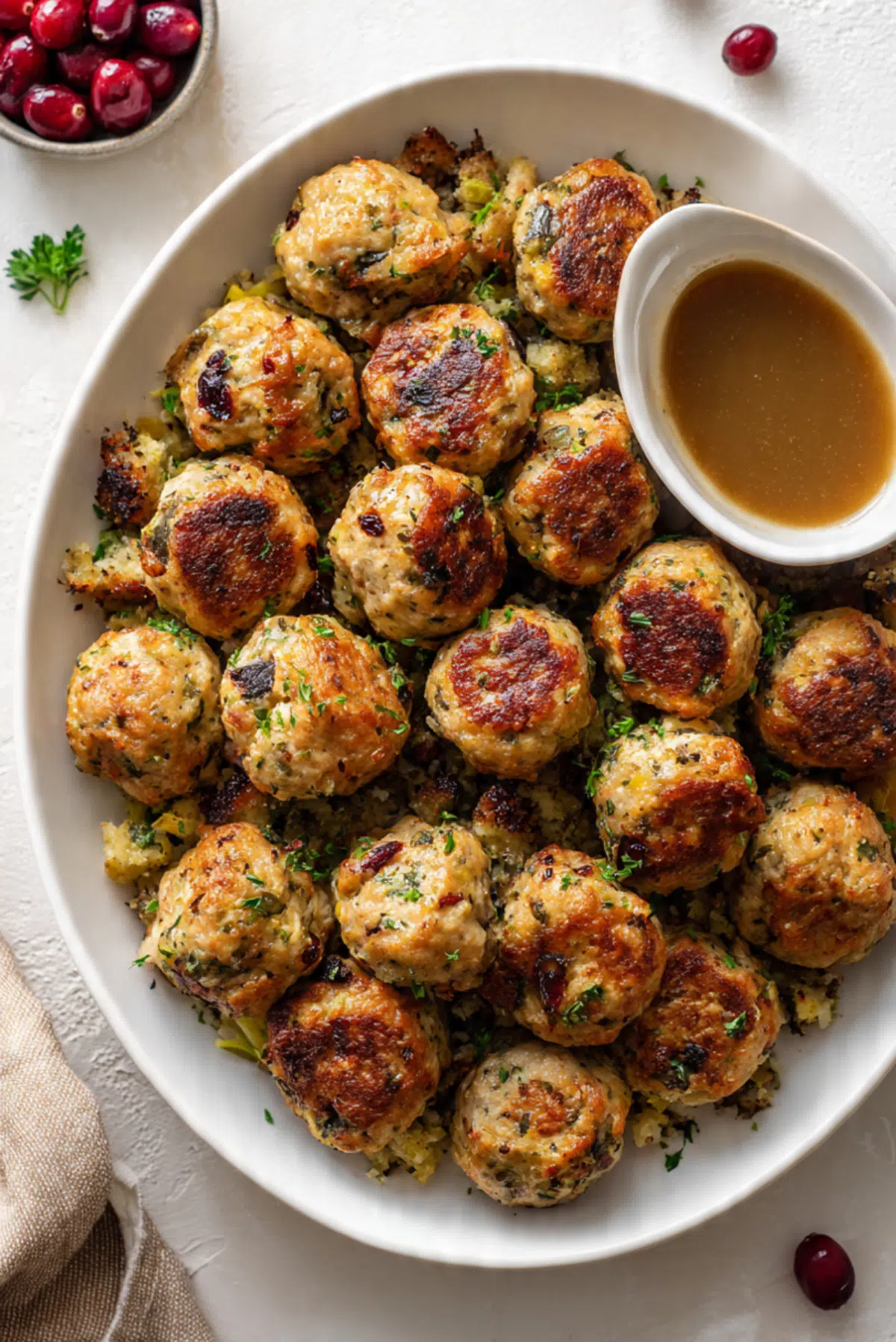 Turkey and Stuffing Meatballs
