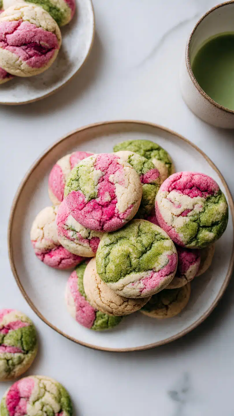 Strawberry matcha cookie