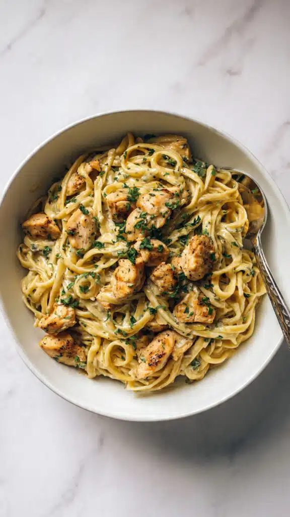 5-Minute Creamy Chicken Pasta Bowl