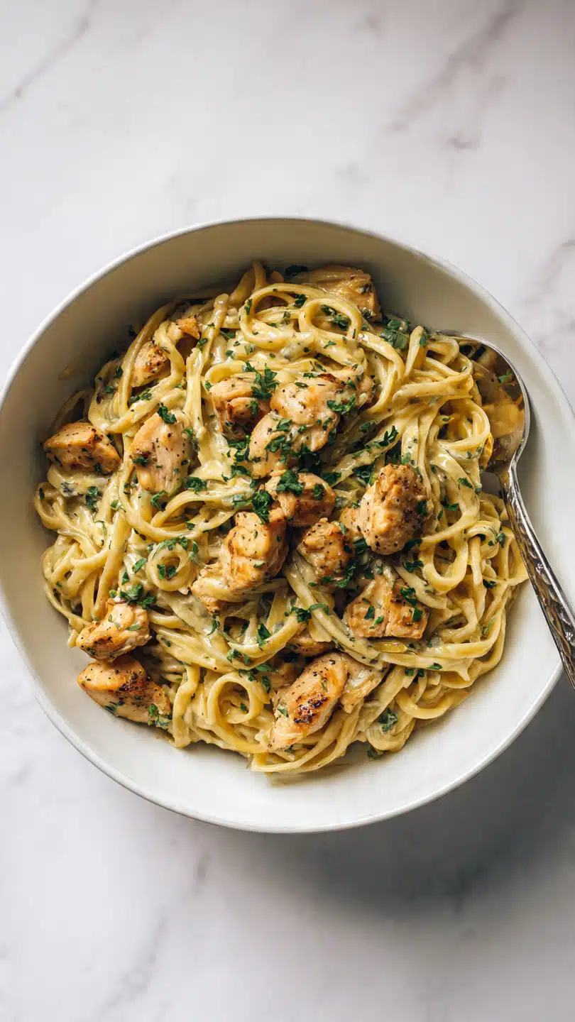 5-Minute Creamy Chicken Pasta Bowl