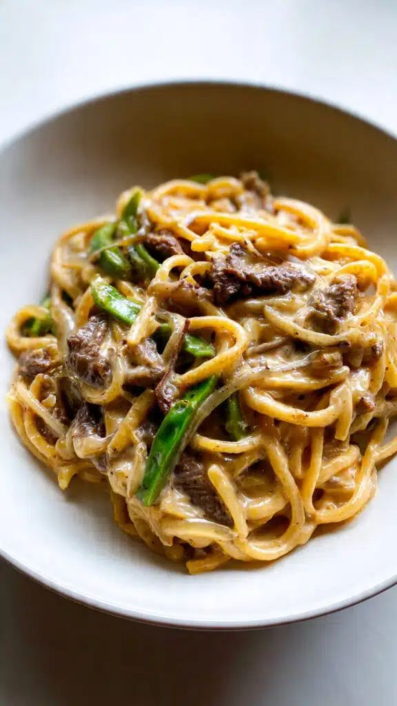 One-Pot Garlic Butter Beef Linguine
