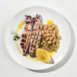 Grilled Squid with White Beans
