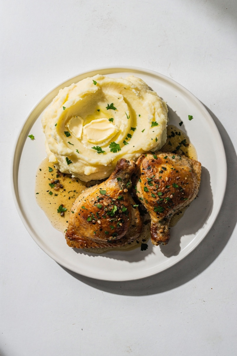 Cozy Winter Garlic Herb Chicken with Mashed Potatoes