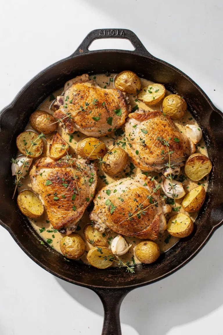 Chicken and Potatoes with Dijon Cream Sauce Recipe