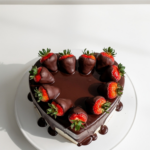 Chocolate Covered Strawberry Heart Cake