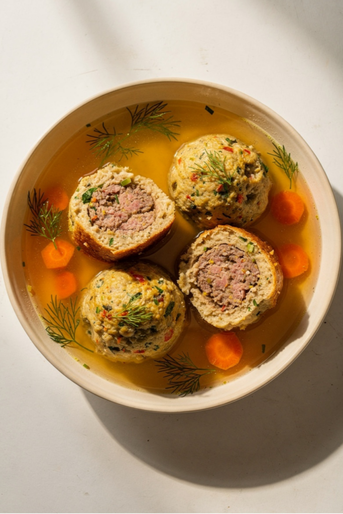 Meatball-Stuffed Matzo Balls