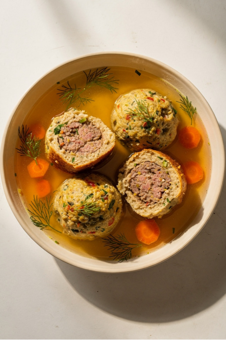 Meatball-Stuffed Matzo Balls